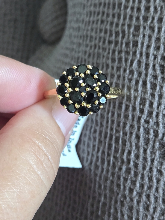 Shivam Jewelry - Shivam Black🖤 Spinel Floral🌸 Cluster Ring💍 - NWT